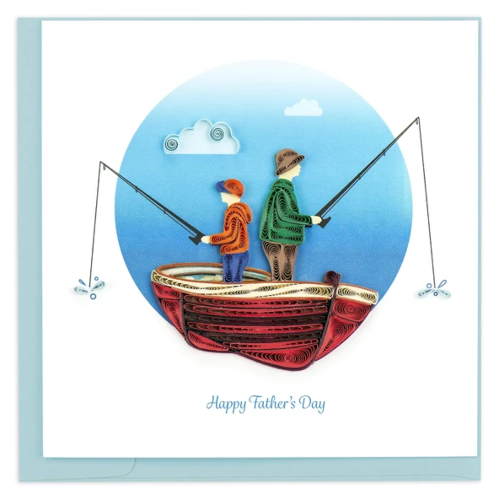 Quilling Card Father's Day Fishing Quilled Card