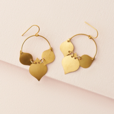 Matr Boomie Chameli Gold Leaf Earrings