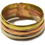 Unique Batik Tri-Color Metal Wide Band Ring