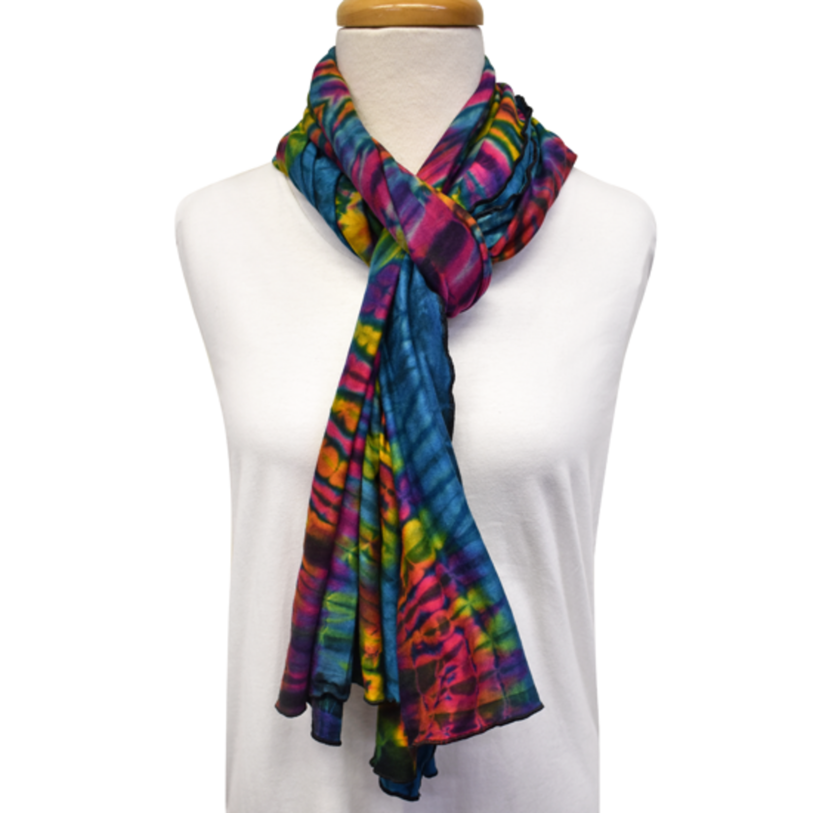 Unique Batik Lolly Tie Dye Scarf: Rainbow