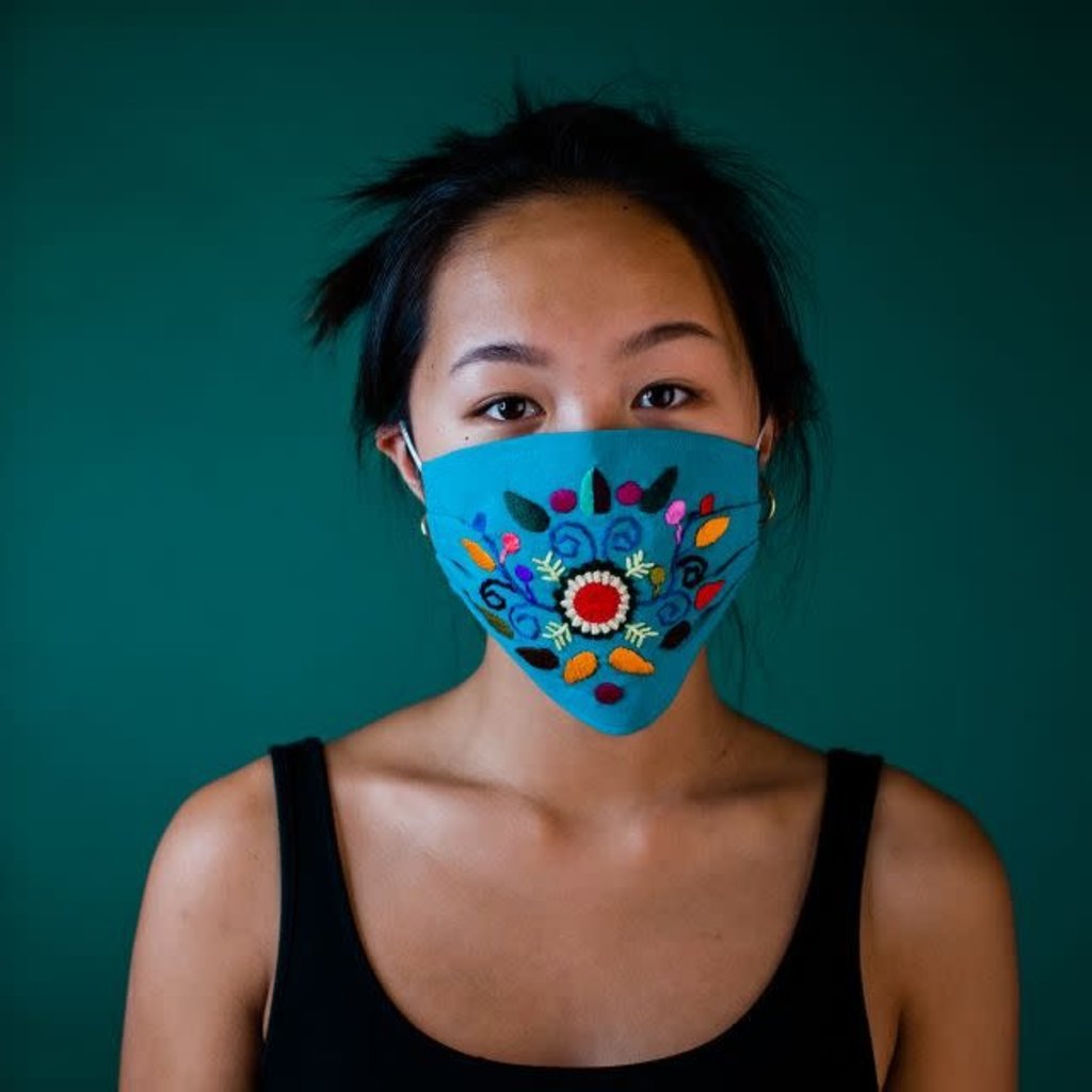 Lucia's Imports Embroidered Cotton Face Mask