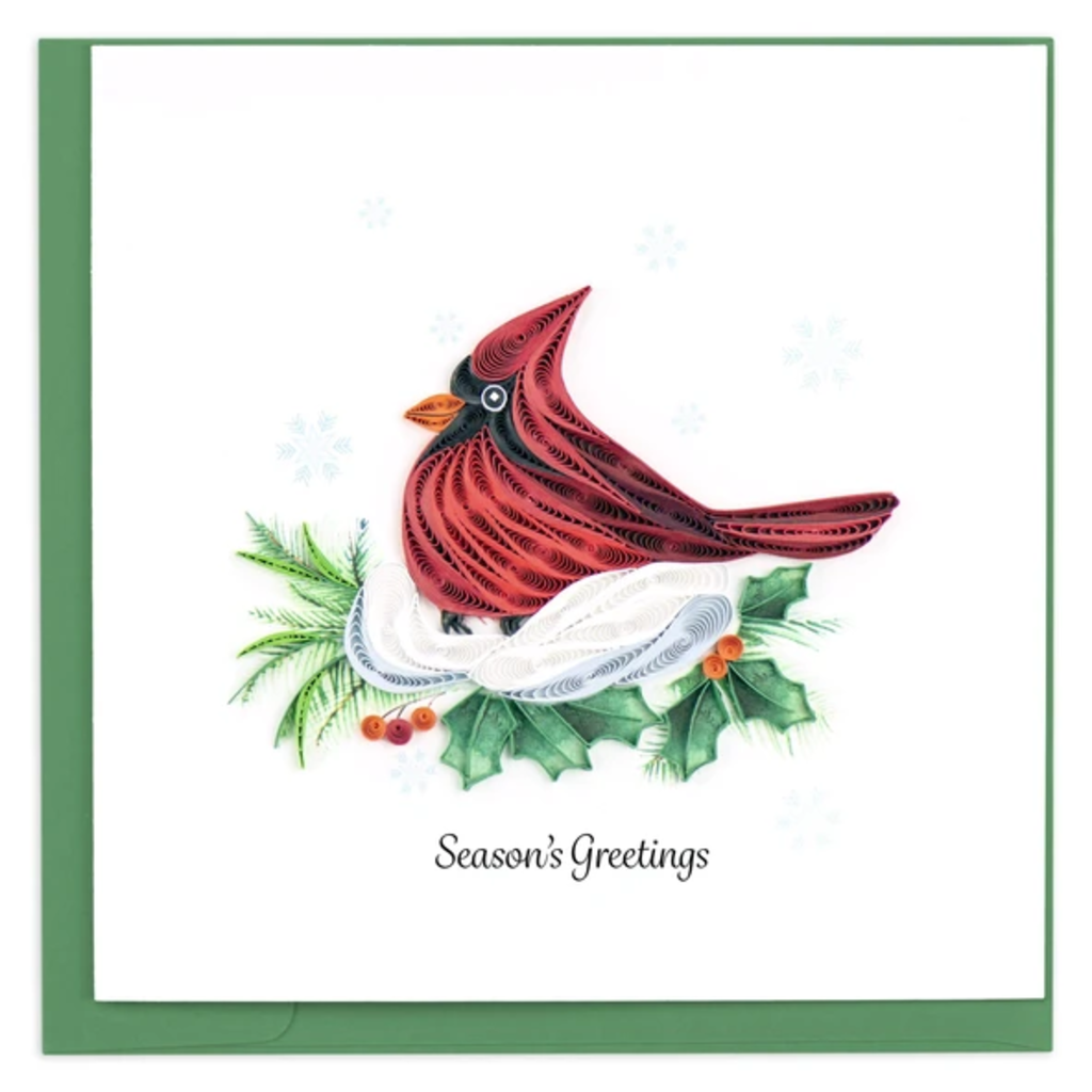 Quilling Card Snowy Cardinal Holiday Quilled Card