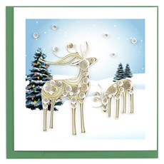 Quilling Card Snowy Reindeer Holiday Quilled Card