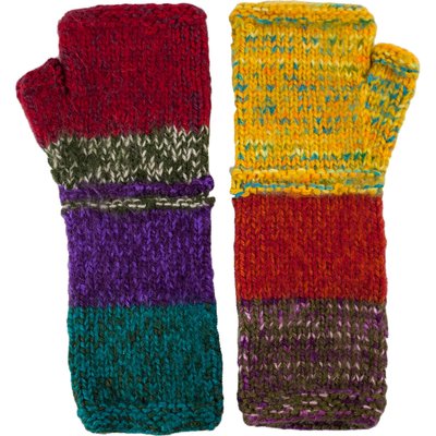 Andes Gifts Altiplano Knit Arm Warmers: Sunset