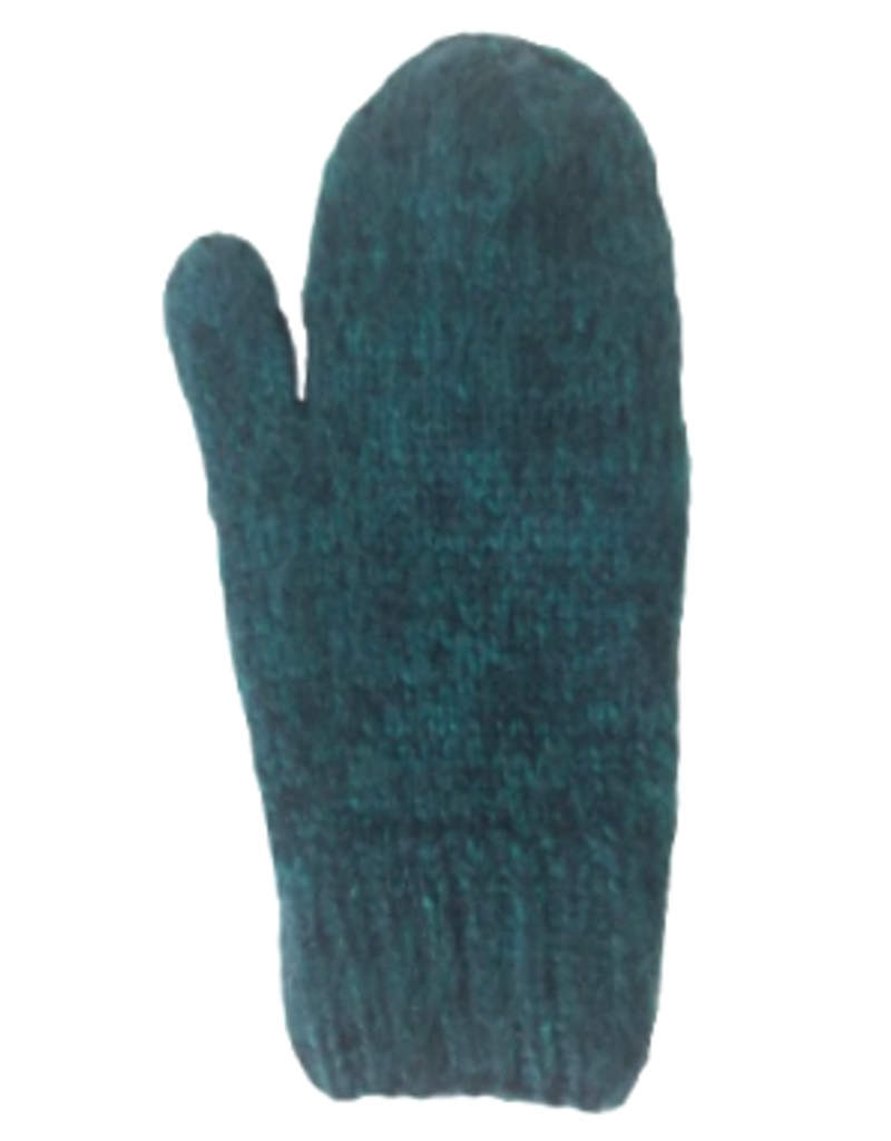 Andes Gifts Blended Knit Mittens: Aqua