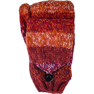 Andes Gifts Funky Knit Flittens: Burgundy