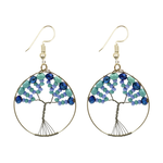 Unique Batik Beaded Tree of Life Earrings