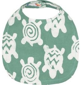 Global Mamas Organic Cotton Baby Bib: Sage Turtles