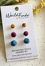 World Finds Kantha Bauble Post Earring Set