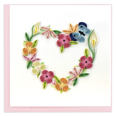 Quilling Card Floral Heart Wreath Quilled Card