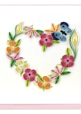 Quilling Card Floral Heart Wreath Quilled Card