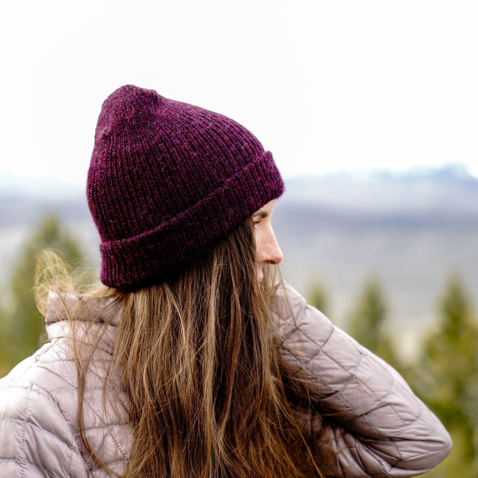 Andes Gifts Milkshake Alpaca Knit Hat: Wine