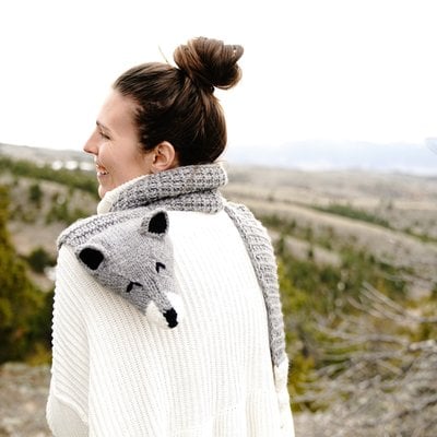 Andes Gifts Animal Winter Scarf: Wolf
