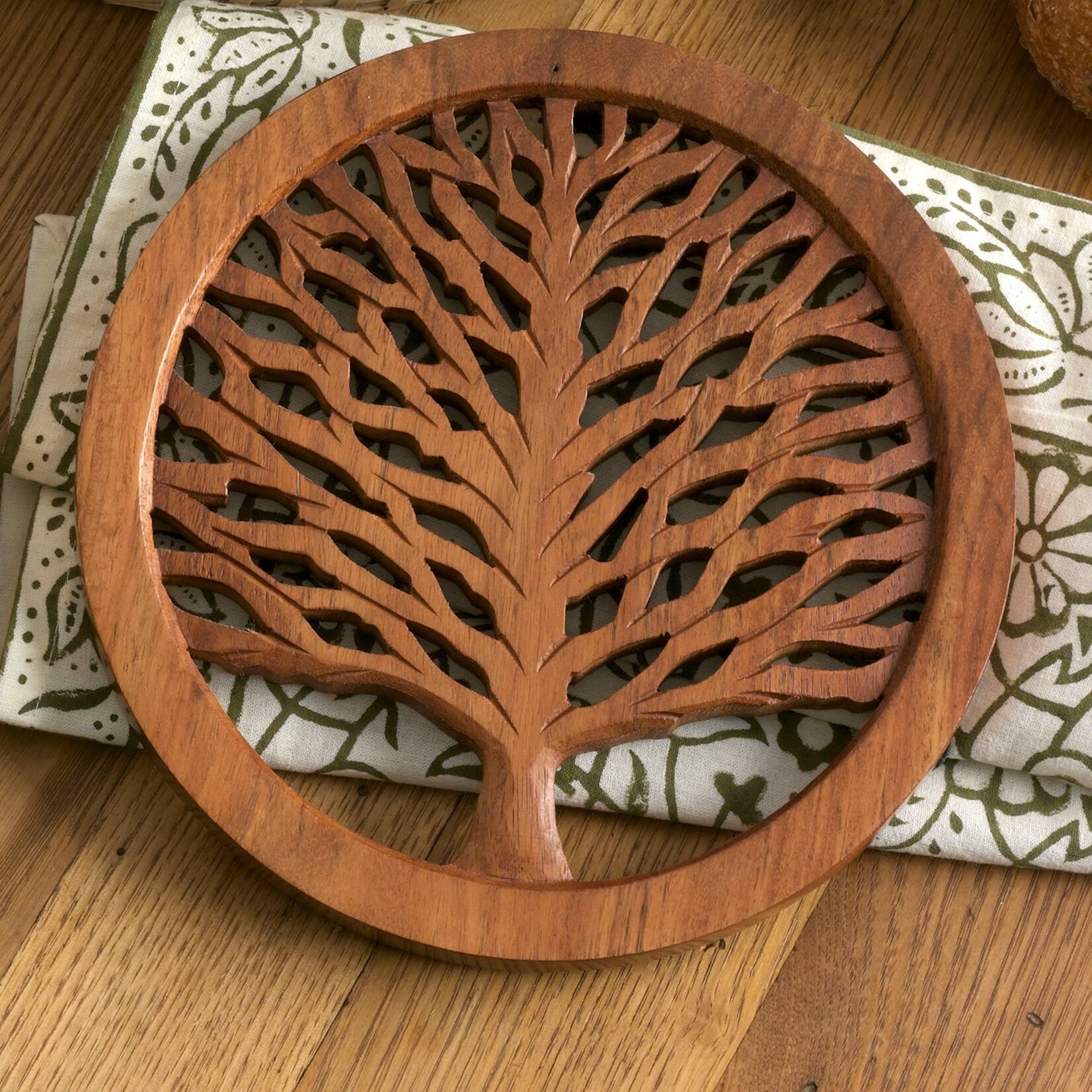 Serrv Tree of Life Wooden Trivet