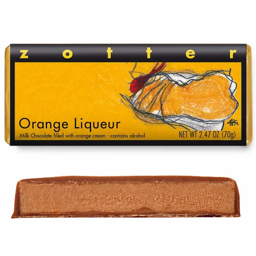 Zotter Chocolate Orange Liqueur Hand-Scooped Chocolate