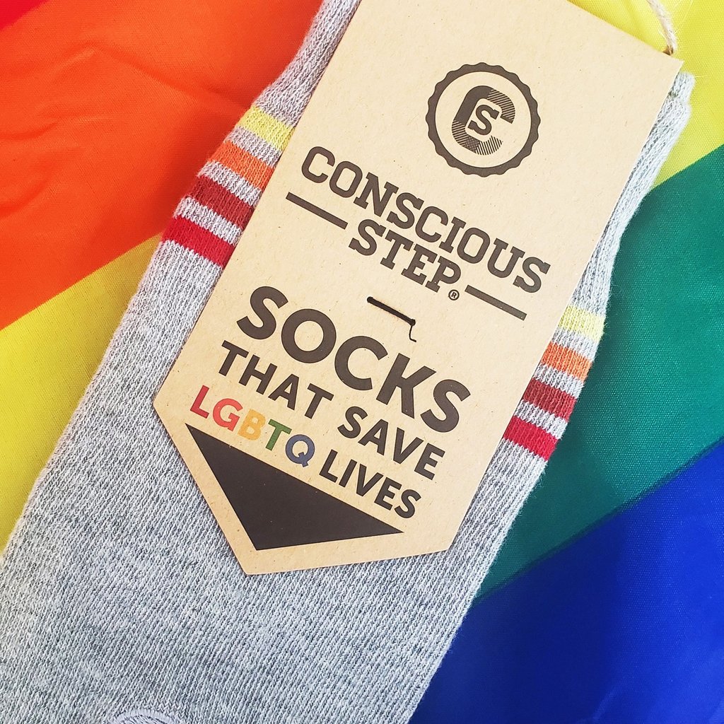 Conscious Step Socks that Save LGBTQ Lives: Grey