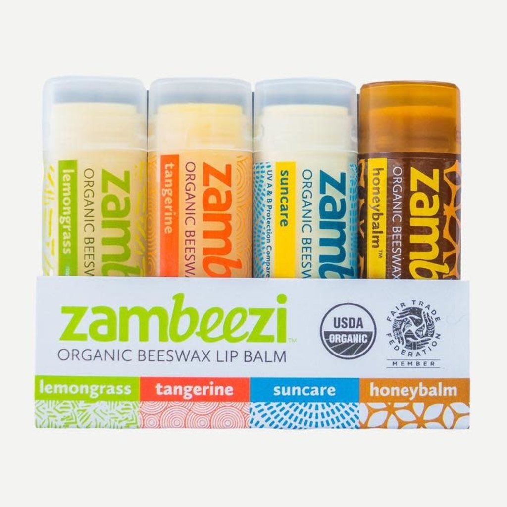 Sambah Naturals Variety Four Pack of Zambeezi Lip Balm