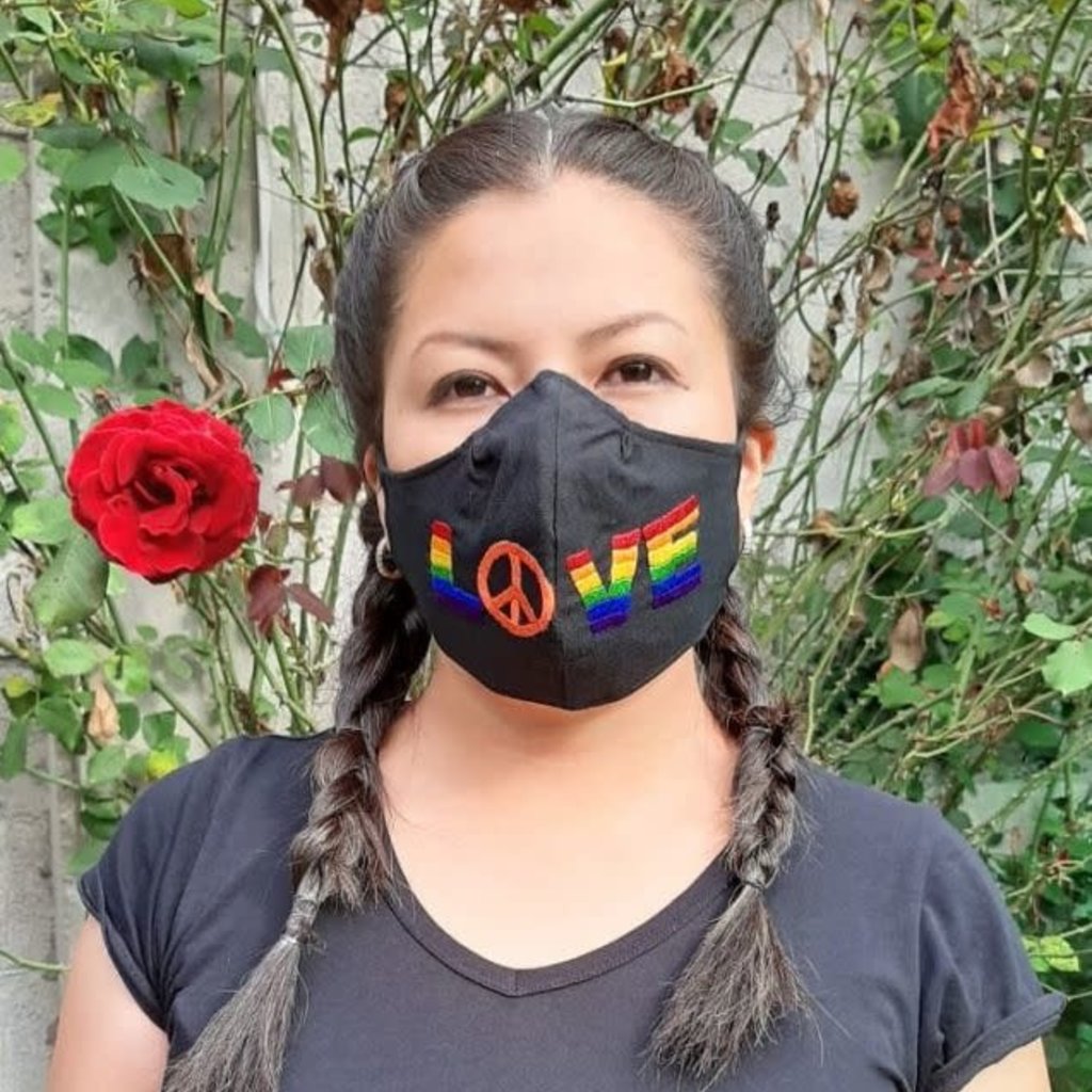 Lucia's Imports Rainbow Love Face Mask Medium