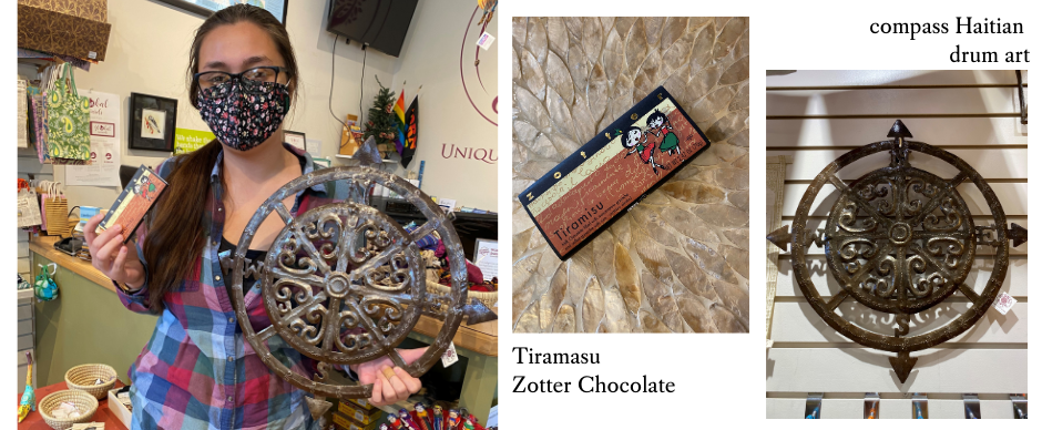 Kaylynn's favorite Tiramasu Zotter chocolate and drum art.