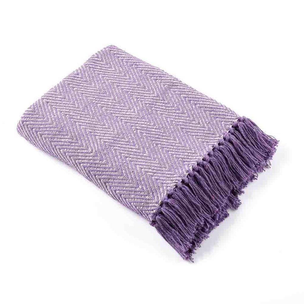 Serrv Cotton Rethread Lavender Throw Blanket