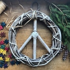 Serrv Peace Sign Wood Vine Wreath