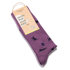 Conscious Step Socks that Save Cats: Purple
