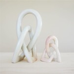 Global Crafts Lover's Knot Soapstone Sculpture, Natural Stone- 10 inch