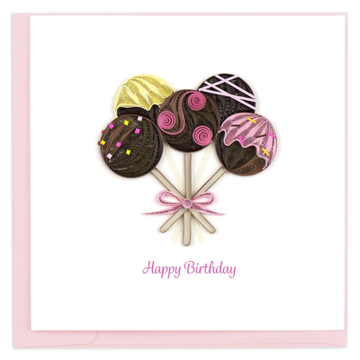 Quilling Card cake pops quilled card