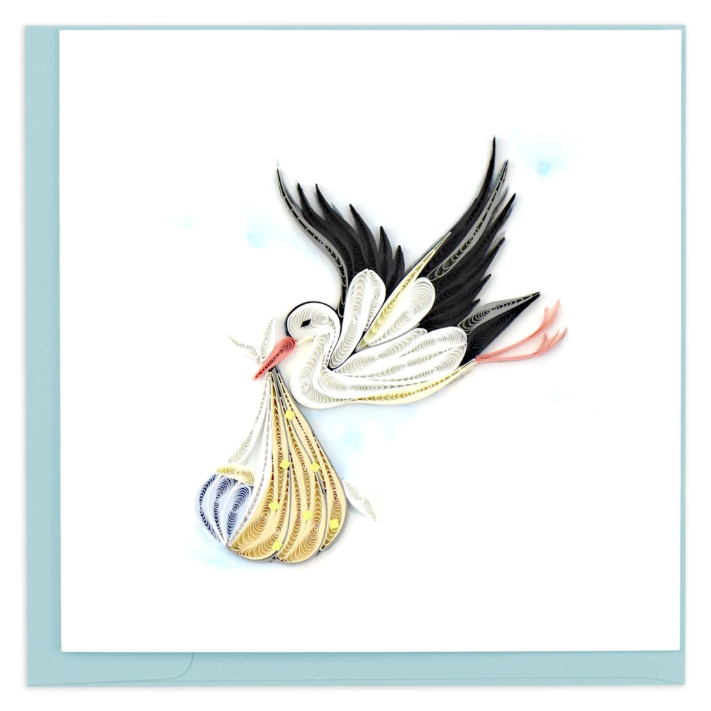 Quilling Card Special Delivery Stork Quilled Card
