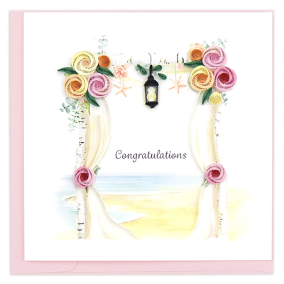 Quilling Card Wedding Chuppah Quilled Congratulations Card