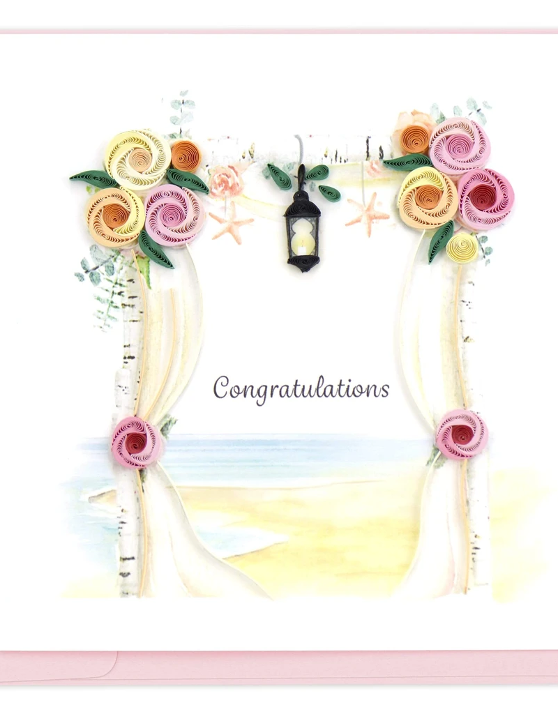 Quilling Card Wedding Chuppah Quilled Congratulations Card