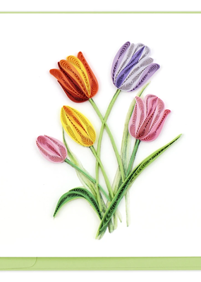 Quilling Card Colorful Tulips Quilled Card