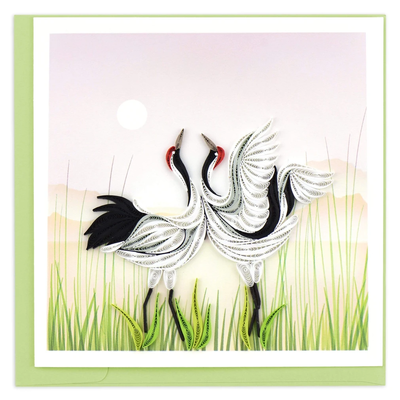 Quilling Card Whooping Cranes Quilled Card