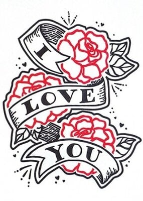 Good Paper Tattoo Love Greeting Card