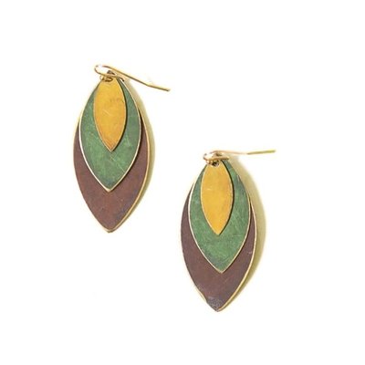 Fair Anita Autumnal Tones Leaf Earrings