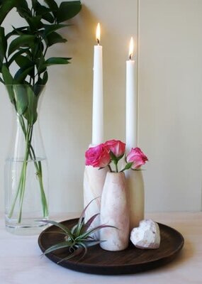 Venture Imports Kisii Natural Candleholder/Bud Vase Large