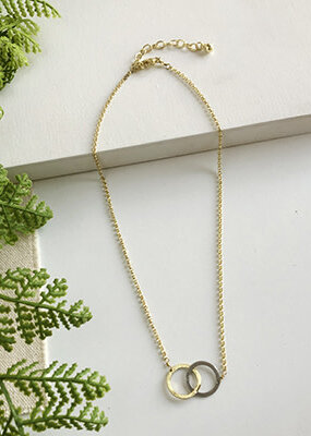 World Finds Interlinked Brushed Metal Necklace