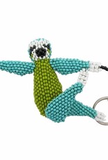 Unique Batik Deluxe Beaded Keychain: Sloth