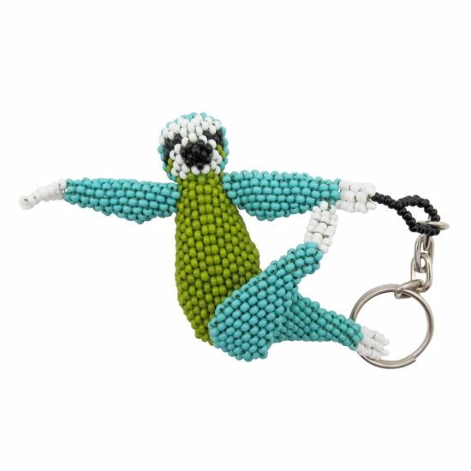 Unique Batik Deluxe Beaded Keychain: Sloth