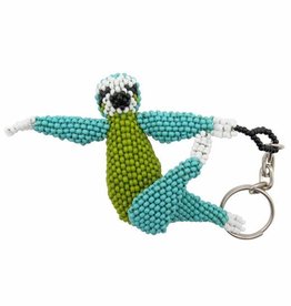 Unique Batik Deluxe Beaded Keychain: Sloth