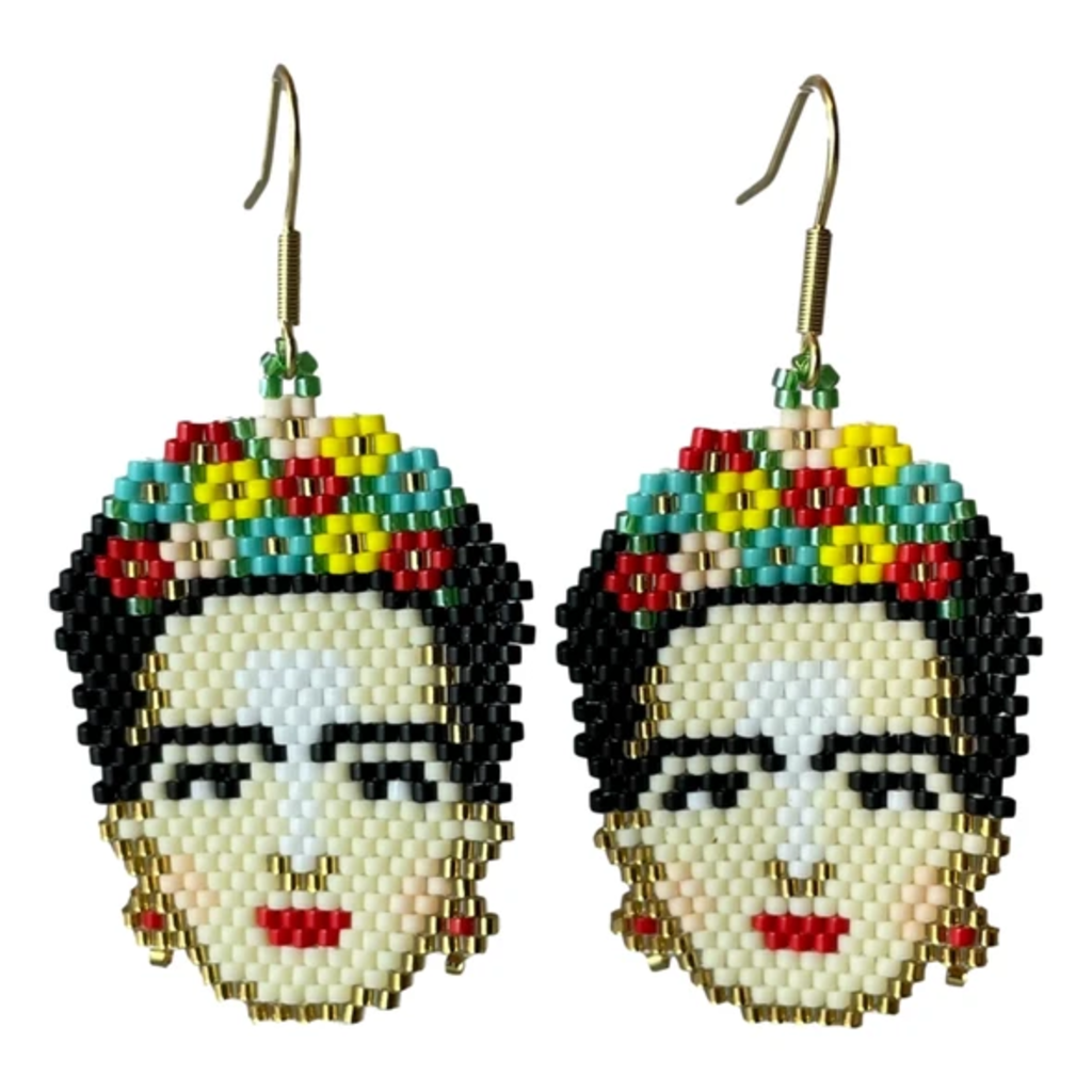 Tulia's Artisan Gallery Frida Kahlo Glass Bead Earrings