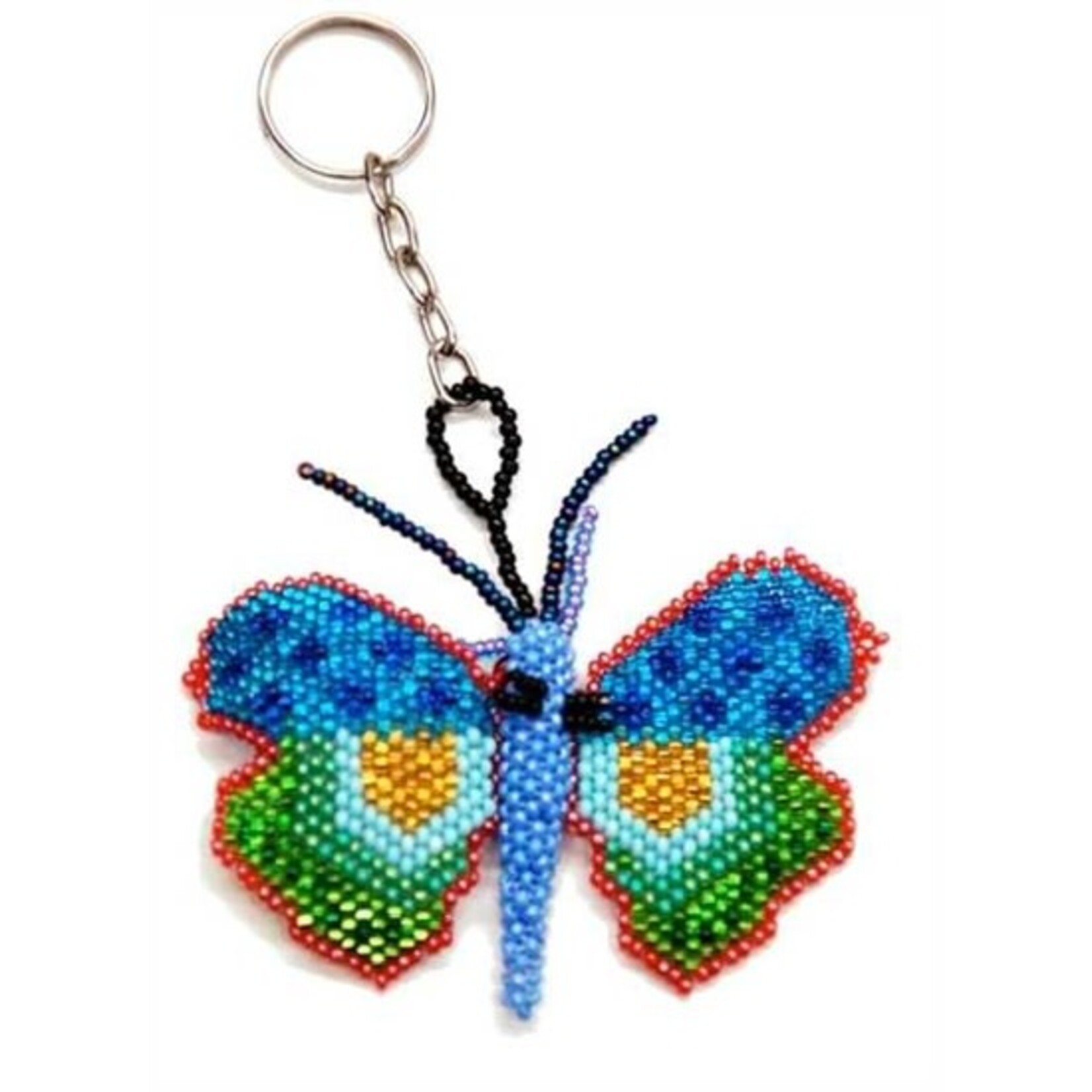 Unique Batik Beaded Keychain: Butterfly
