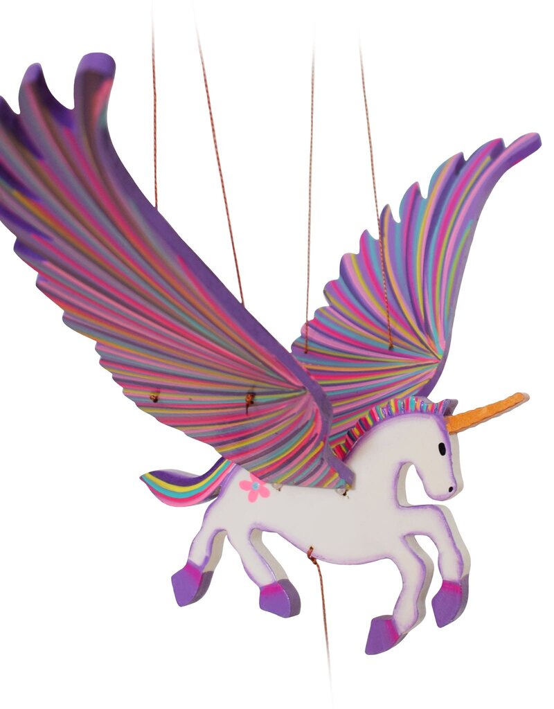 Tulia's Artisan Gallery Flying Mobile: Purple Unicorn