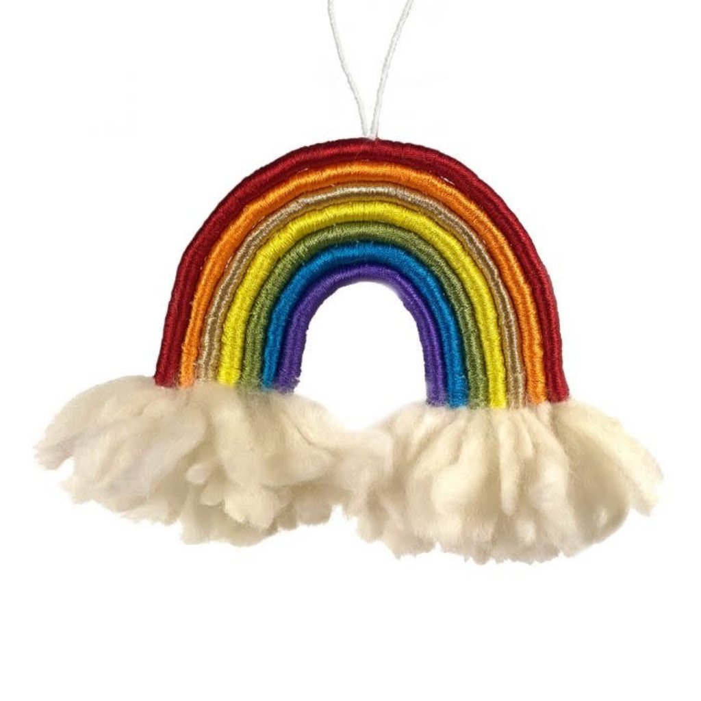 Rainbow Fluffy Pom Pom Keychain Fluffy Yarn Rainbow Gift 