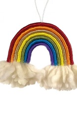 DZI Handmade Multi-Gold Rainbow Felt Wall Hanging