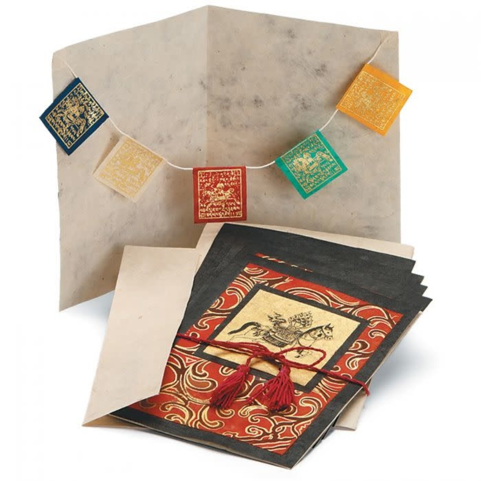 DZI Handmade Windhorse Prayer Flag Greeting Card