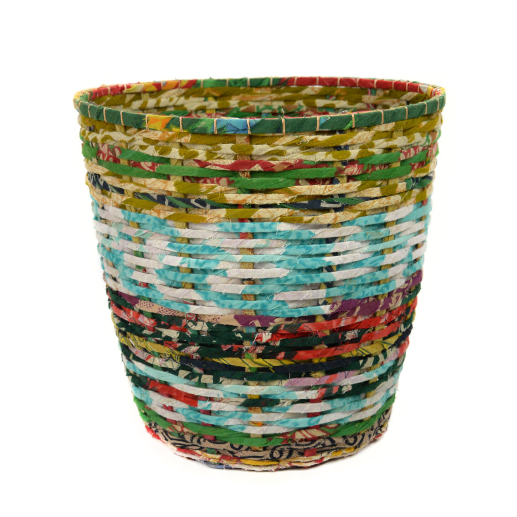 Minga Imports Recycled Sari Waste Basket- Assorted Designs