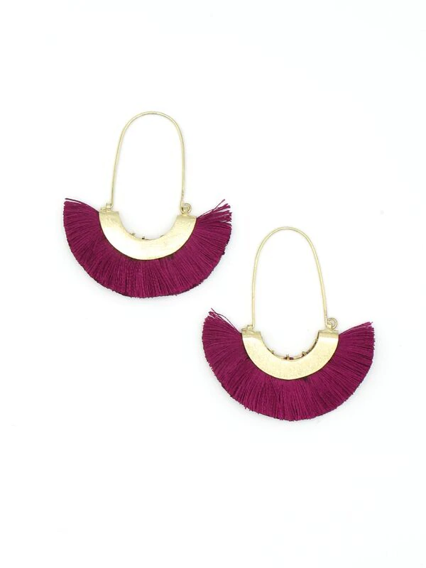 Fringe Hoop Gemstone Earring | Goldish