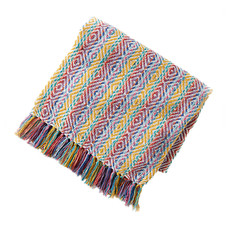 Serrv Cotton Rethread Throw Blanket: Rainbow