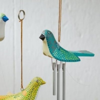 Serrv Birdie Wind Chime: Turquoise